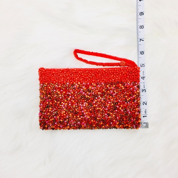 Red Orange About Color beaded Wristlet - Picture 3 of 5
